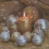 Serviette papier Boules de Noël or 33 cm X 33 cm 3 plis