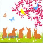Serviette papier 5 lapins de Pâques