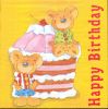 Serviette papier motif anniversaire et gâteau à la crème