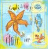 Serviette papier motif Etoile de mer de 40 cm X 40 cm 3 plis