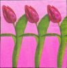 Serviette papier motif fleurs 3 tulipes 33 cm X 33 cm 3 plis