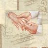 Serviette papier motif mariage + alliance et musique