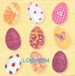 Serviette papier oeufs de Pâques de couleurs