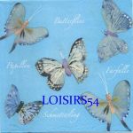 Serviette papier 5 papillons multicolore