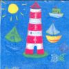 Serviette papier phare de la mer de 33 cm X 33 cm 3 plis