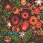 Serviette papier pomme de Noël - 33 cm x 33 cm