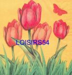 Serviette papier tulipe orange