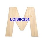 Lettre bois M 1,85 cm  lot de 5 pièces