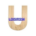 Lettre bois 1,85 cm U lot de 5 pieces