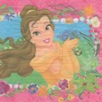Serviette papier motif 2 Princesses de 33 cm X 33 cm 2 plis