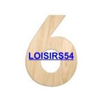Chiffre en bois 1,85 cm N° 6 - lot de 5 pieces