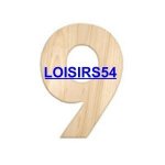 Chiffre en bois 1,85 cm N° 9 - lot de 5 pieces
