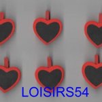 Pinces à linge coeur lot de 6 pieces