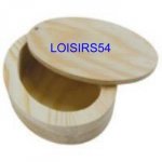 Boite à bijoux ovale en bois avec couvercle pivotant 140 mm