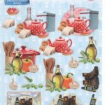 Feuilles 3D thé et gateaux