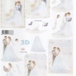 Feuille 3D couple de marié
