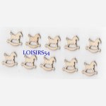 Chevaux en bois 2 cm lot de 10 pièces pour décoration
