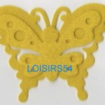 Papillon feutrine jaune 100 mm x 60 mm