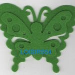 Papillon feutrine vert 100 mm x 60 mm