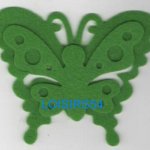 Papillon feutrine vert 100 mm x 60 mm