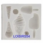 Moule silicone souple et épais motif glaces 7 pièces