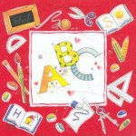 Serviette papier A B C rentrée de 33 cm X 33 cm 3 plis