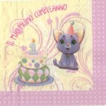Serviette papier anniversaire bébé 25 cm X 25 cm 3 plis