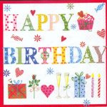 Serviette papier motif anniversaire 33 cm X 33 cm 3 plis