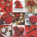 Serviette papier Boule Noël et Cadeaux 33 cm X 33 cm 