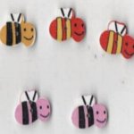 Boutons bois motif guêpes lot de 5 pièces 2 cm