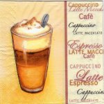 Serviette papier Café et Cappuccino de 33 cm X 33 cm 3 plis