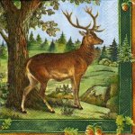 Serviette papier cerf et foret 33cm X 33 cm 3 plis