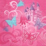 Serviette papier chateau de Princesse 33 cm X 33 cm 2 plis