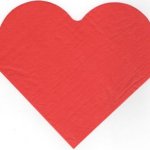Serviette papier coeur rouge 33 cm X 33 cm 2 plis