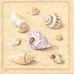 Serviette papier coquillages et plage de 33 cm X 33 cm 