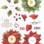 Feuilles 3D Couronne fleur de Noël