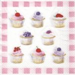 Serviette papier cupcakes aux fruits 33 cm X 33 cm 3 plis