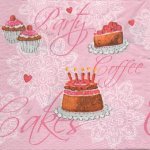 Serviette papier cupcakes sucré 33 cm X 33 cm 3 plis
