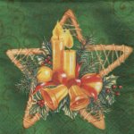 Serviette papier etoile et bougie de Noël