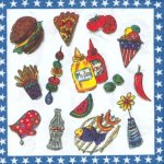 Serviette papier motif Hot dog de 33 cm X 33 cm 3 plis