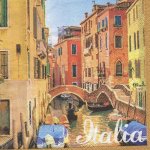 Serviette papier Italia et Venise 33 cm X 33 cm 3 plis 