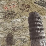 Serviette papier Italie et Pise 33 cm X 33 cm 2 plis 
