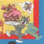 Serviette papier Jerry et le gateau 33 cm X 33 cm 2 plis