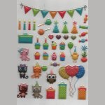 Stickers la fête 40 pièces autocollants