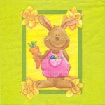 Serviette papier motif lapin de Pâques joyeux 