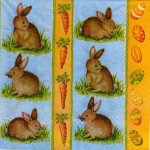 Serviette papier lapin Pâques et oeufs 33 cm X 33 cm 3 plis