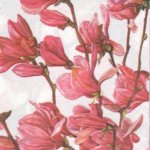 Serviette papier magnolia fleurs 25 cm X 25 cm 3 plis