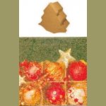 Mini sapin 100 mm x 105 mm x 52 mm + boules de Noël