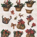 Feuilles 3D Noël et panier