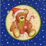 Serviette papier Ourson Noël 33 cm X 33 cm 3 plis